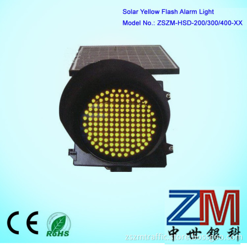 Yellow LED solar warning Light for Road Safety